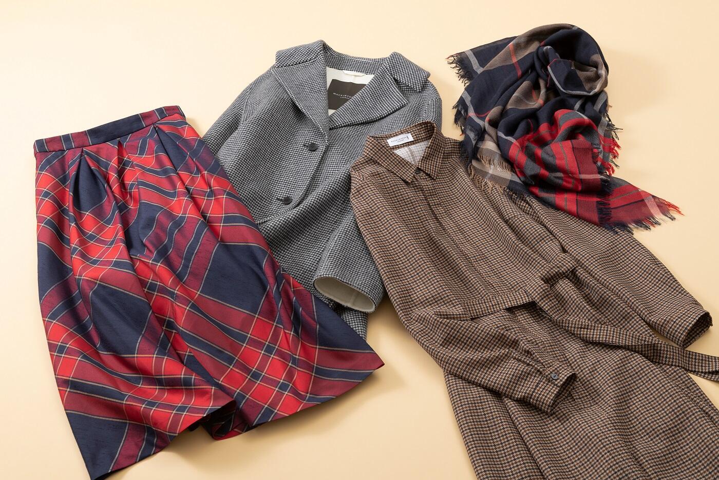 マッキントッシュ チェック柄ロングコート ウール100% レディース 70年代風に着こなしたいボンシックな「チェック柄」 - FEATURE