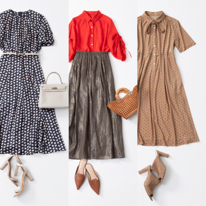 【24 Spring&Summer Styling by 冨張 愛 #08】
夏から秋へ。季節を繋ぐ「華見えスタイル」3選